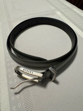 Lauren Ralph Lauren Leather Belt with Logo Buckle - light olive green S